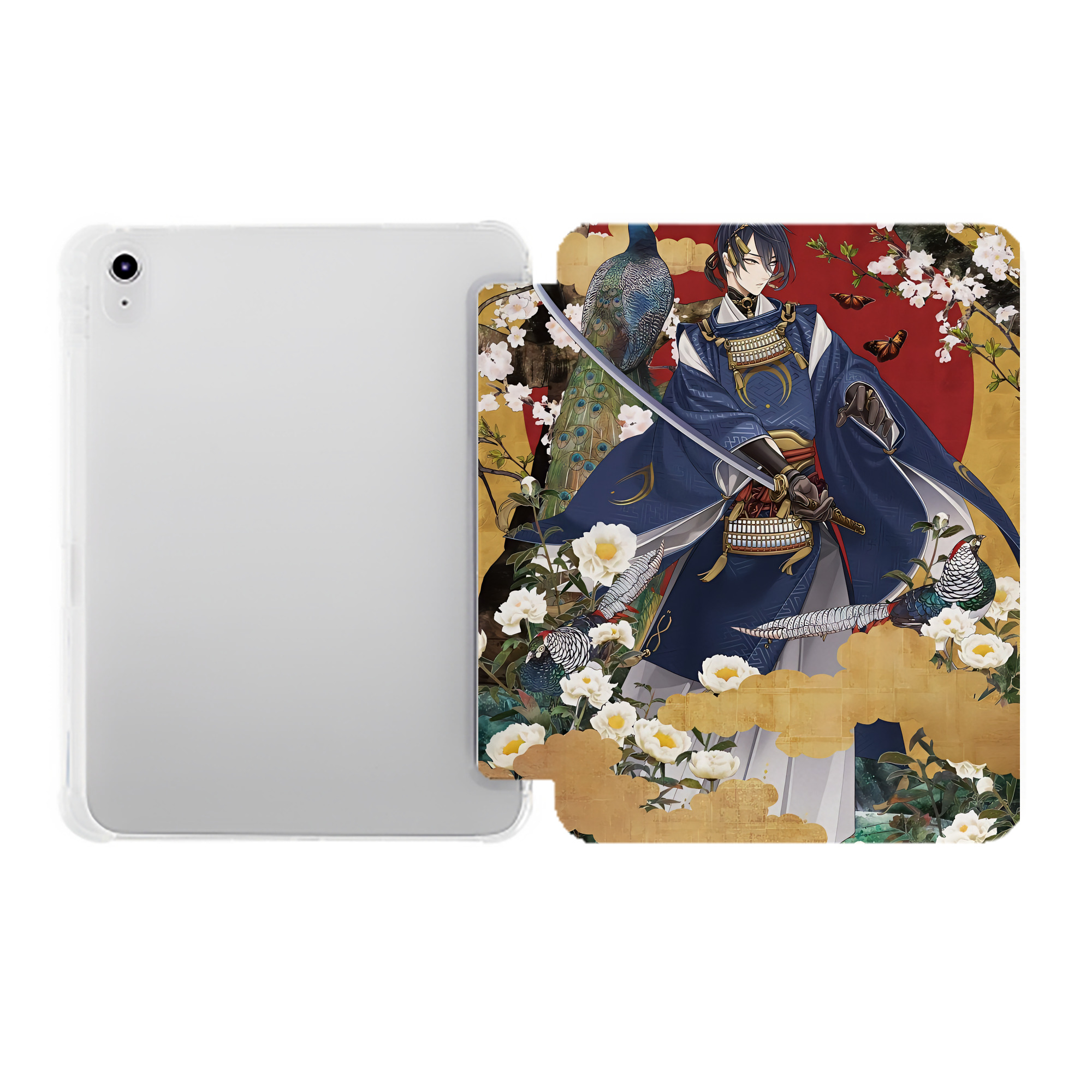 （画像用） 刀剣乱舞 Touken Ranbu IPad ケース ペン収納付き 三つ折りスタンド PUレザー×シリコン 対応機種9.5/10.5/10.9インチ
